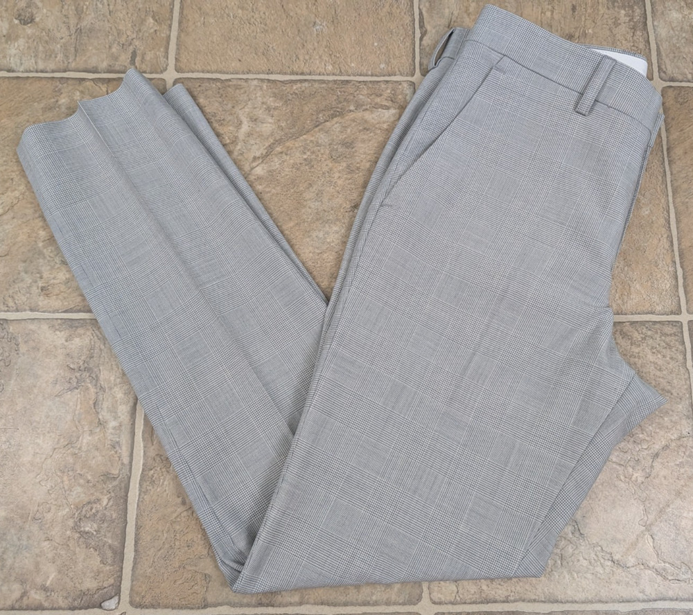 Express men sz 28/30 Extra Slim Wool Blend Pants gray plaid print 3792